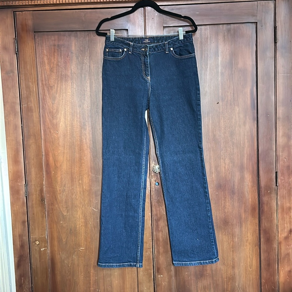 Brooks Brothers Mid Rise Classic Dark Wash Flare Jeans 8
